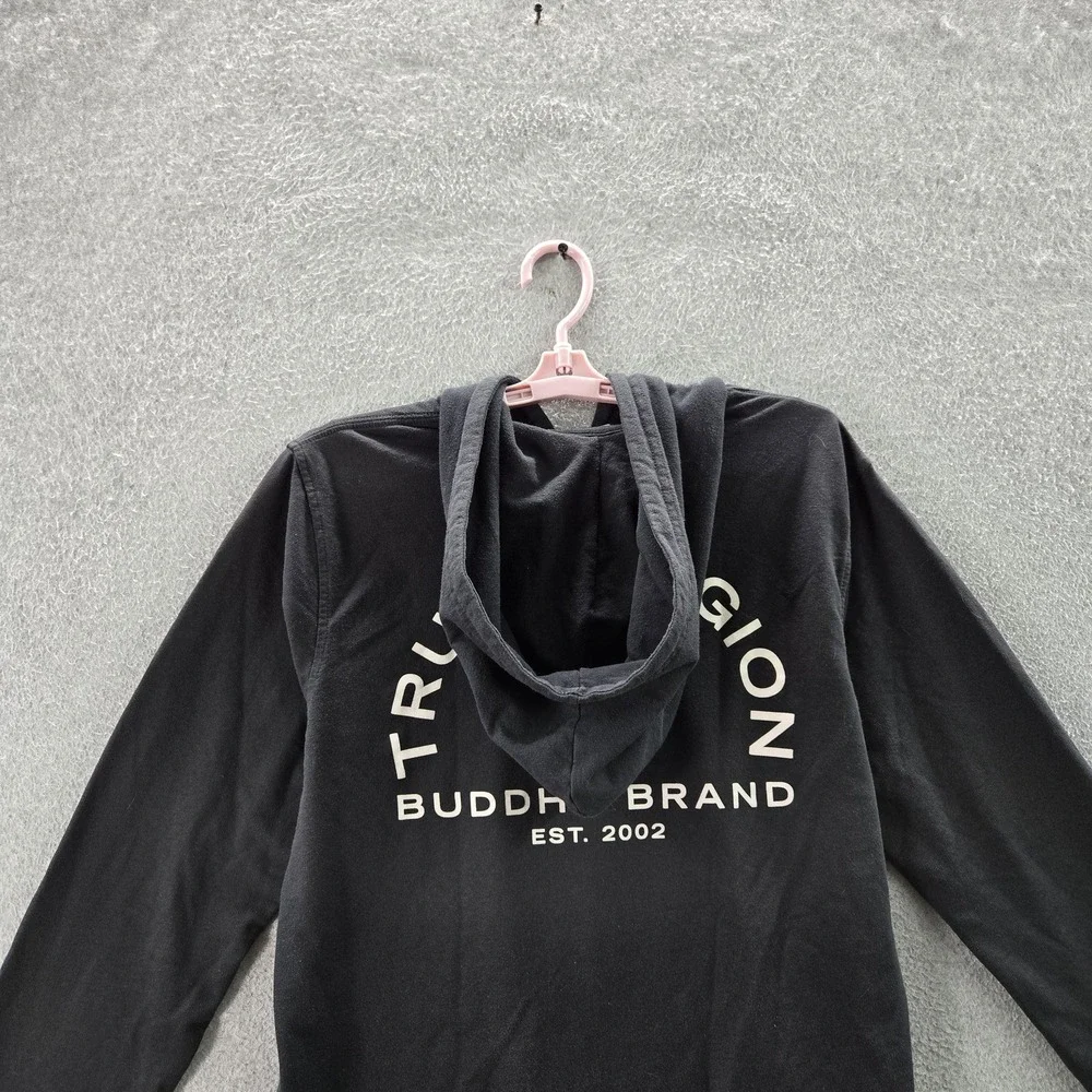 True‎ Religion Men Hoodie M/M Black Buddha Guitar Pullover
